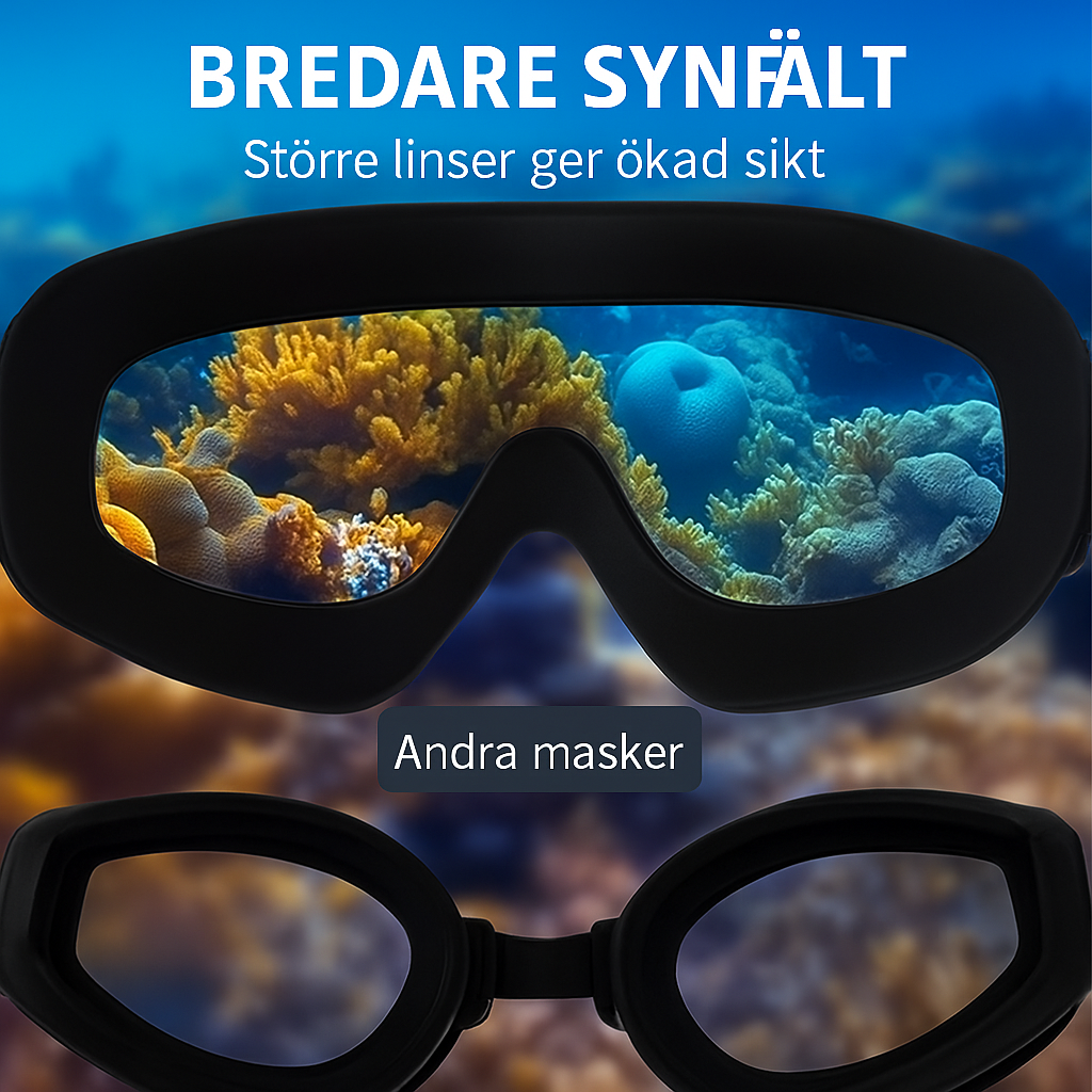 Läckagesäkra simglasögon med öronproppar