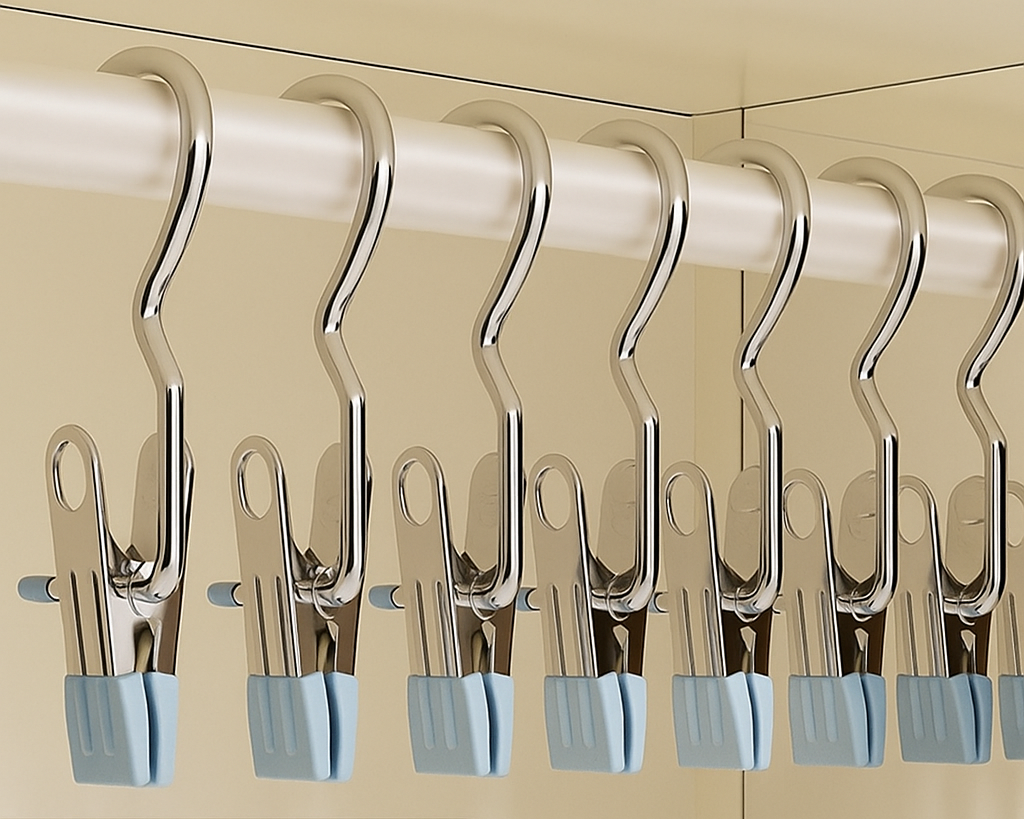 Rostfria tvättklämmor – Set med 12 hållbara klämmor