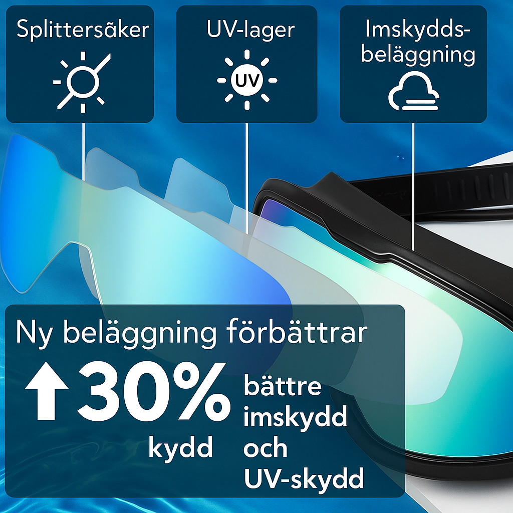 Läckagesäkra simglasögon med öronproppar