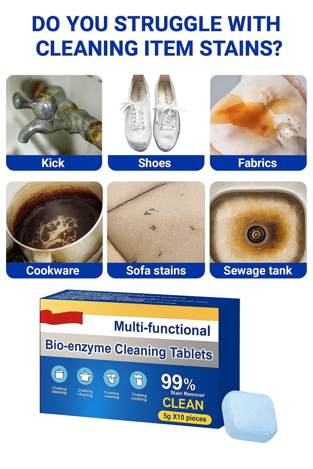 🧼✨Multifunktionella bioenzym-rengöringstabletter