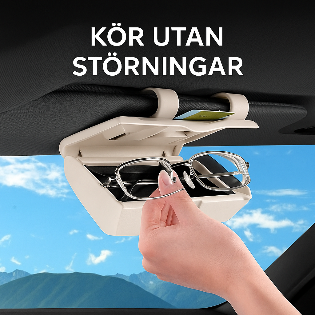 Glasögonhållare för solskydd