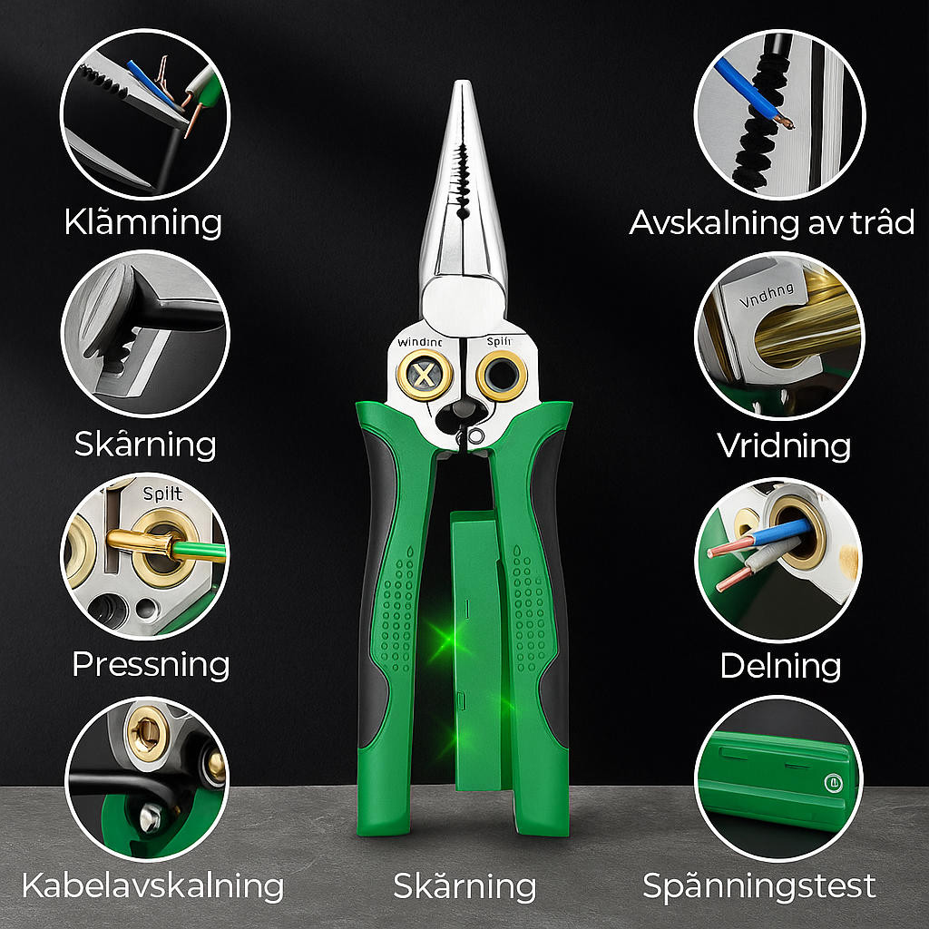 💥SISTA DAGEN SUPERREA: 50 % RABATT🔥 8-i-1 multifunktionell kabelskalartång med elektrisk test