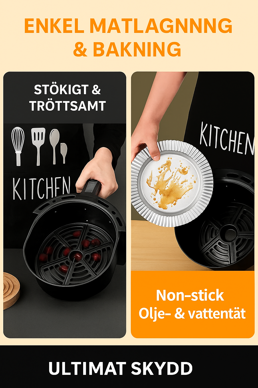 Aluminiumbricka för airfryer | Set med 50 stycken