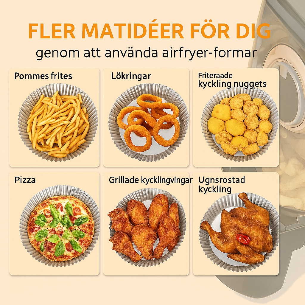 Aluminiumbricka för airfryer | Set med 50 stycken