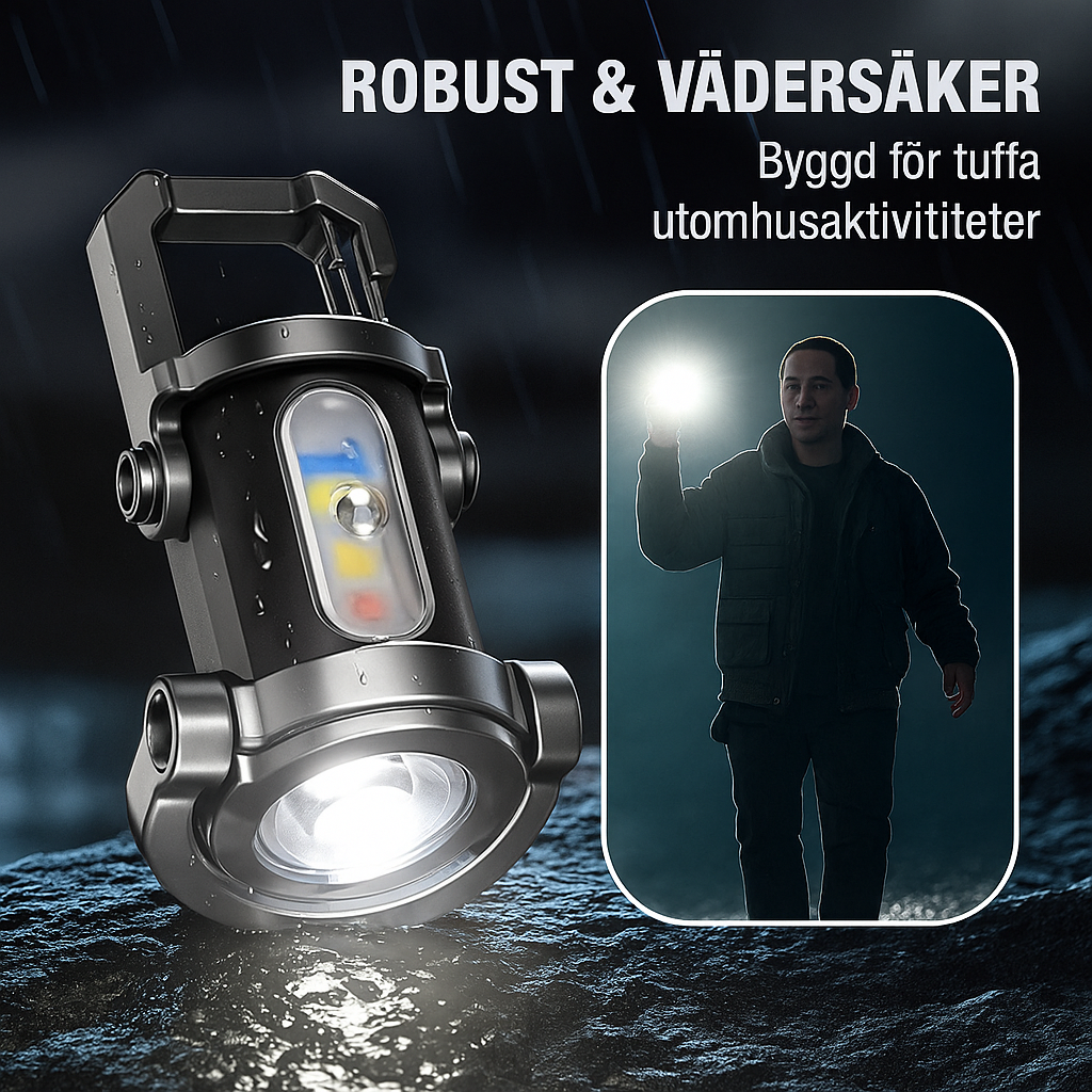 Portabel, uppladdningsbar och ljusstark nyckelringsficklampa