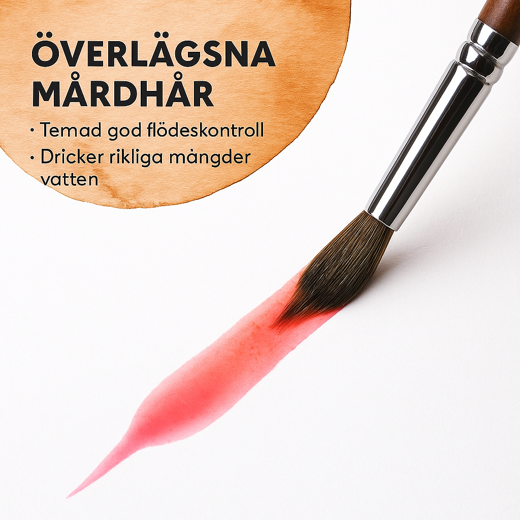 Professionella akvarellpenslar med hög precision – 4-delars set