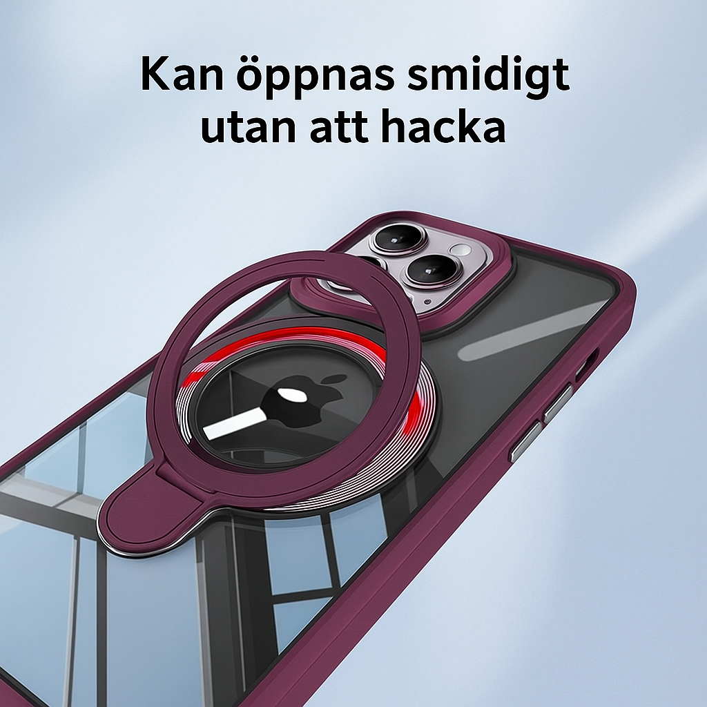 systerklara – Magnetiskt genomskinligt skal med dubbla ställ för iPhone 17/16/15/14-serien